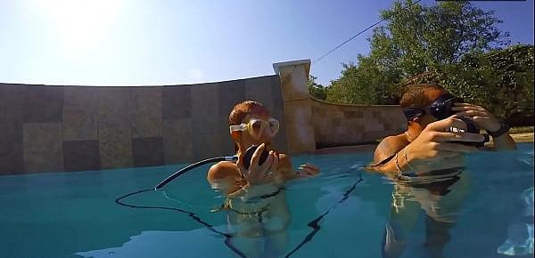 Couple films couple Eva Sasalka and Jason underwater fucking